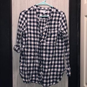 Navy/white plaid tunic